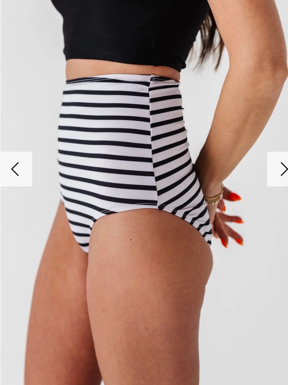 NWT Livy & Kate HIGH WAISTED BOTTOMS IN BLACK & WHITE STRIPE Sz M